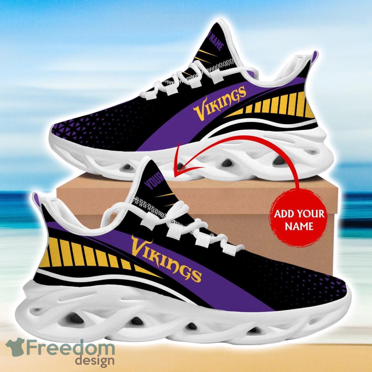 Minnesota Vikings Max Soul Sneakers Running Sport Shoes Custom Name For Fans Product Photo 1