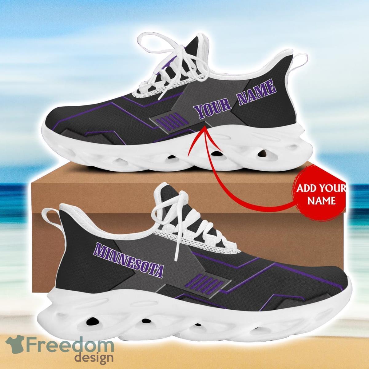 Minnesota Vikings Max Soul Sneakers Running Sport Shoes Custom Name Product Photo 1