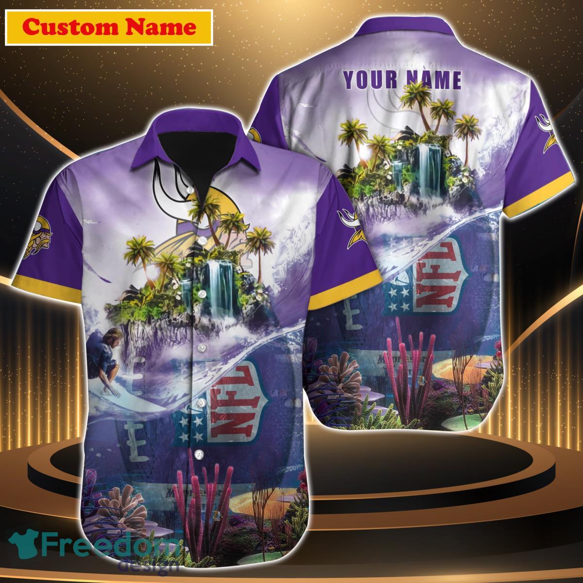 Minnesota Vikings NFL Custom Name Hawaiian Shirt Best Gift For Men Women Fans Product Photo 1