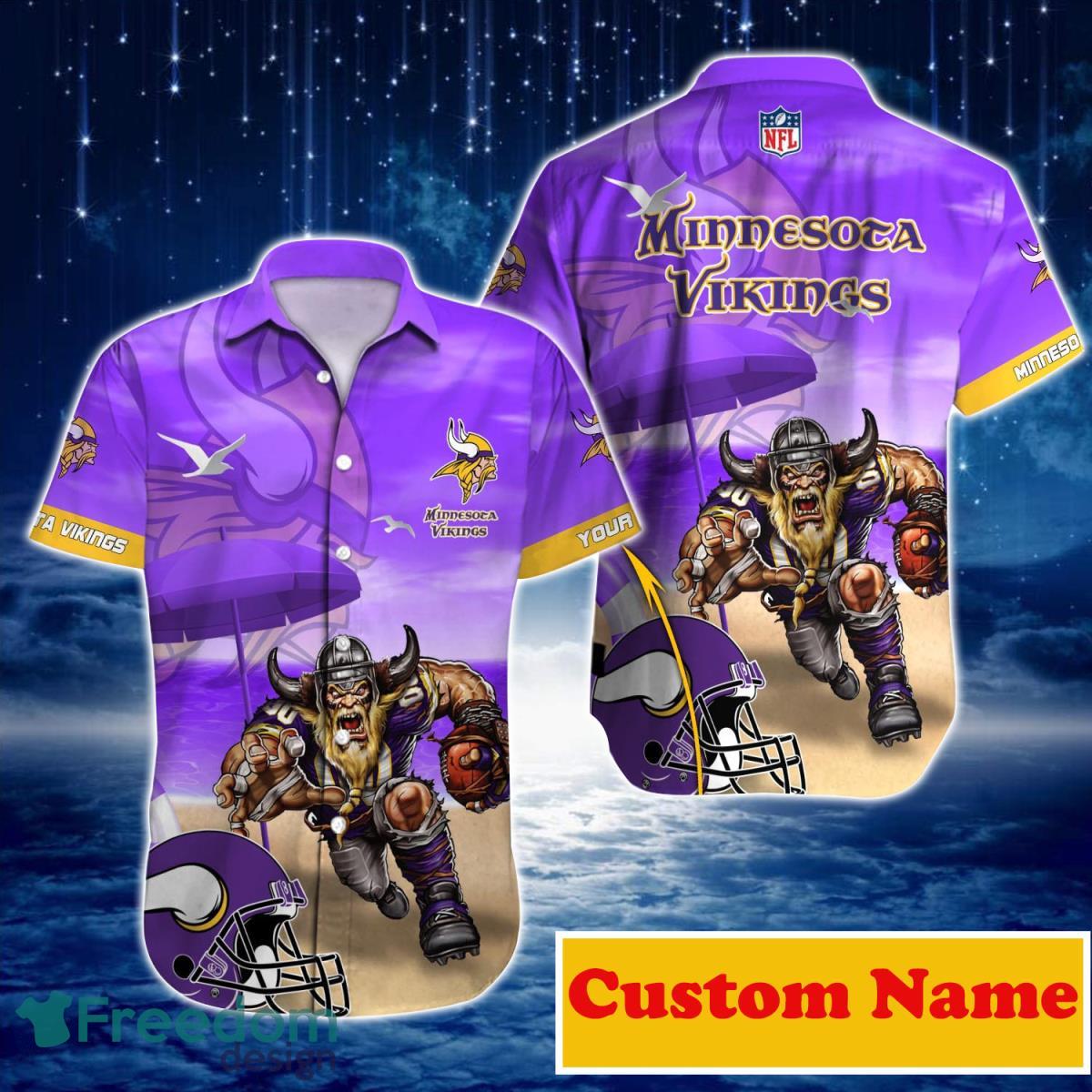 Custom Name Minnesota Vikings NFL Aloha Hawaiian Shirt