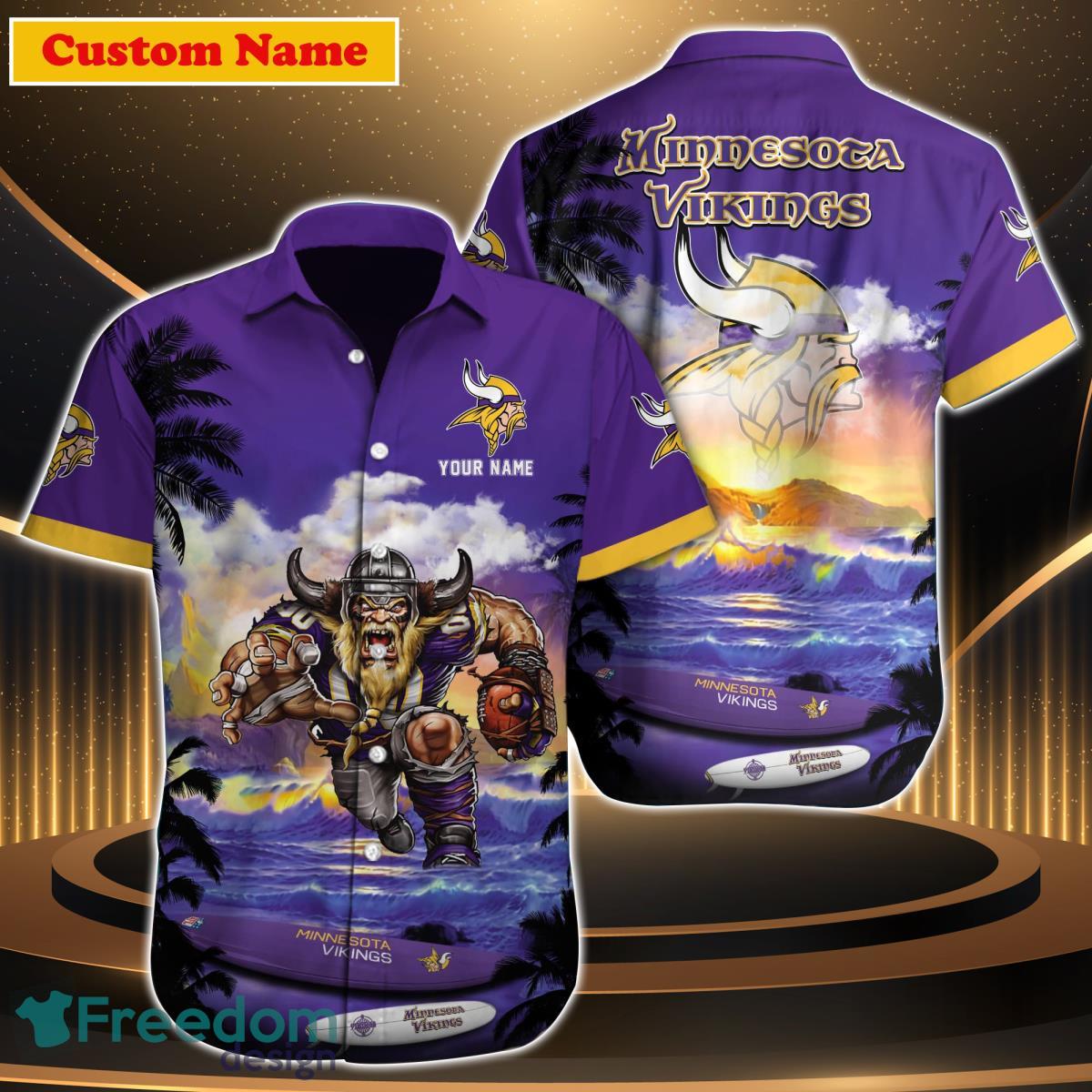 Minnesota Vikings NFL Custom Name Hawaiian Shirt For Men Women Best Gift For Fans Product Photo 1