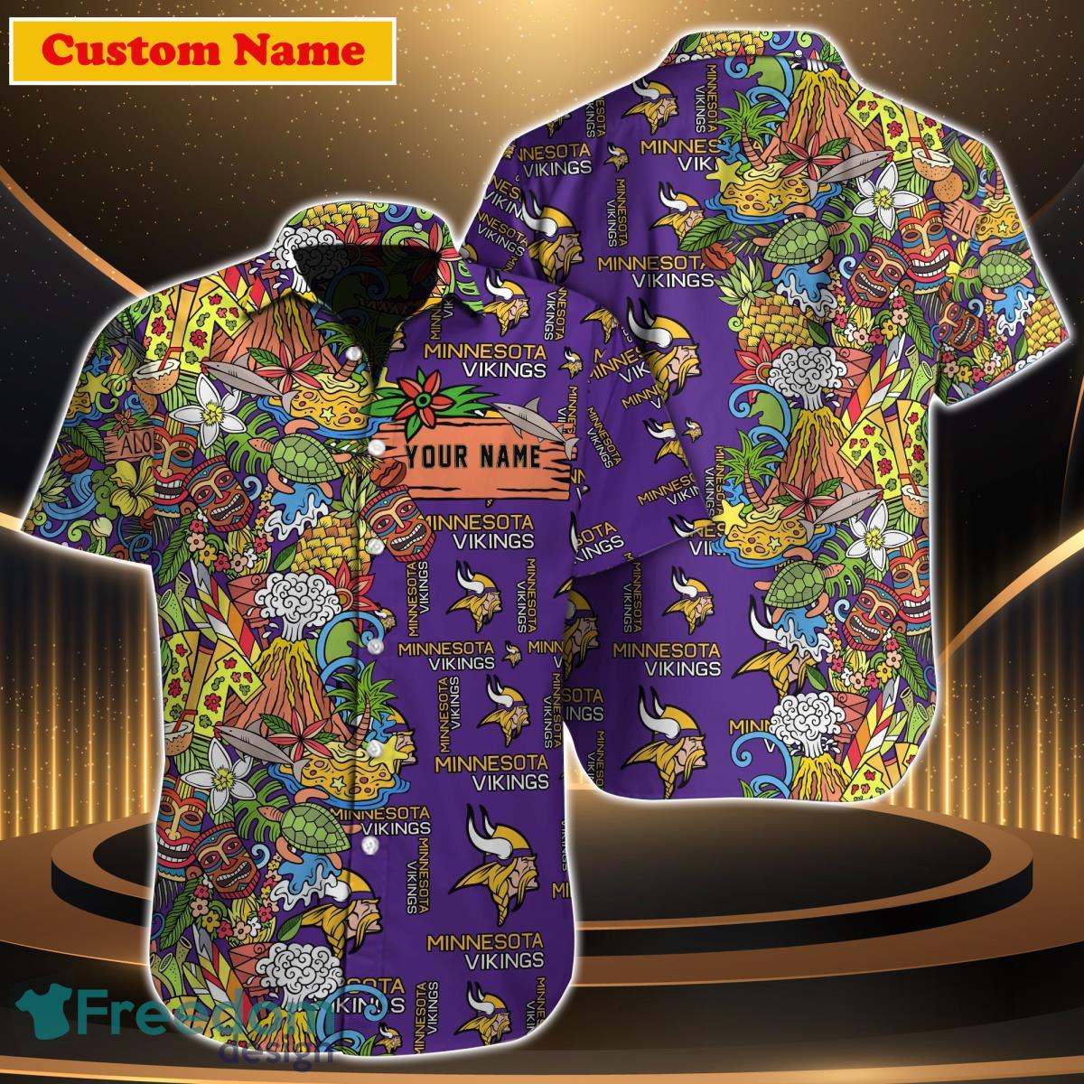 Minnesota Vikings NFL Hawaiian Shirt, Button Shirt - Reallgraphics