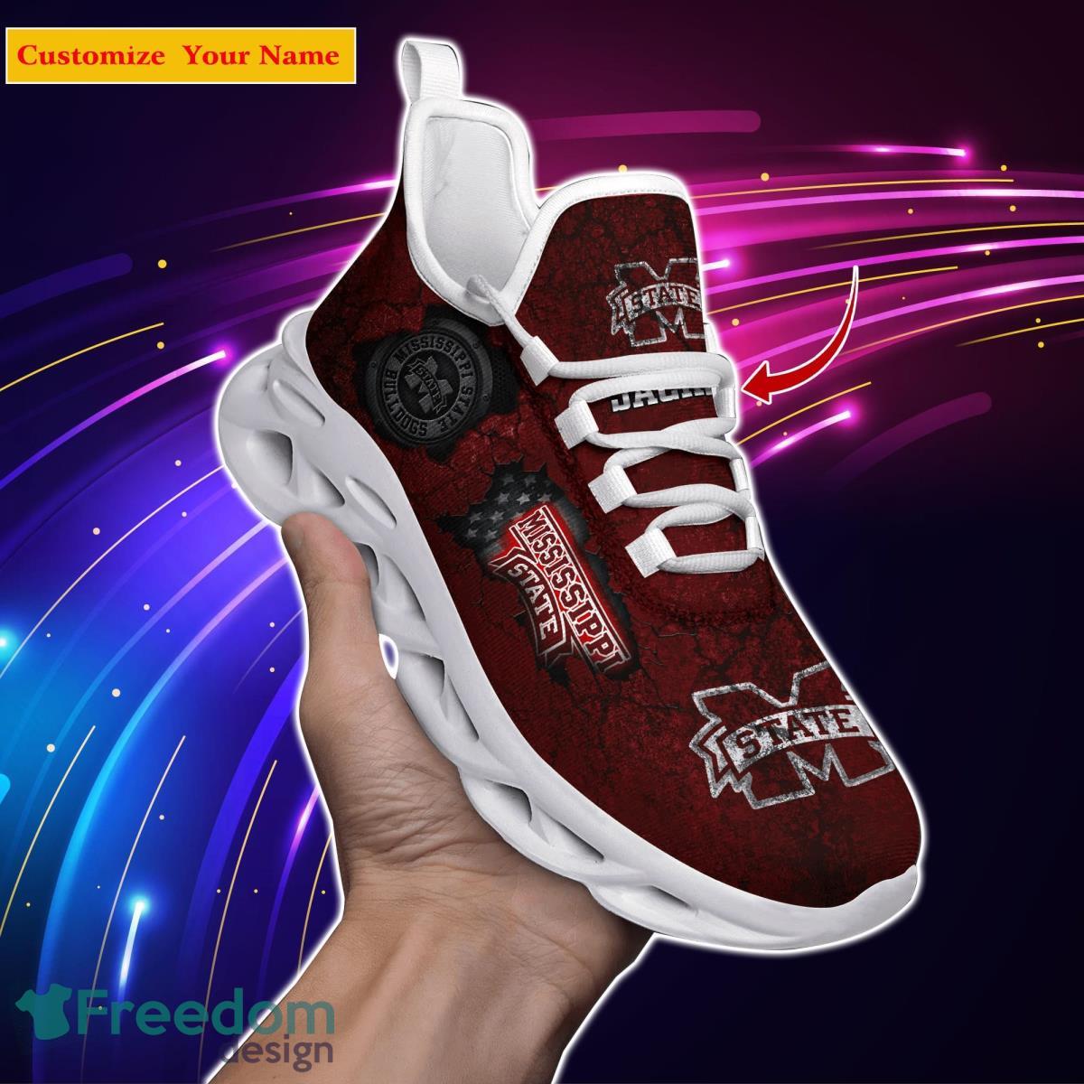 Mississippi State Bulldogs NCAA1 Custom Name Max Soul Shoes Great Gift For Men Women Fans Product Photo 1