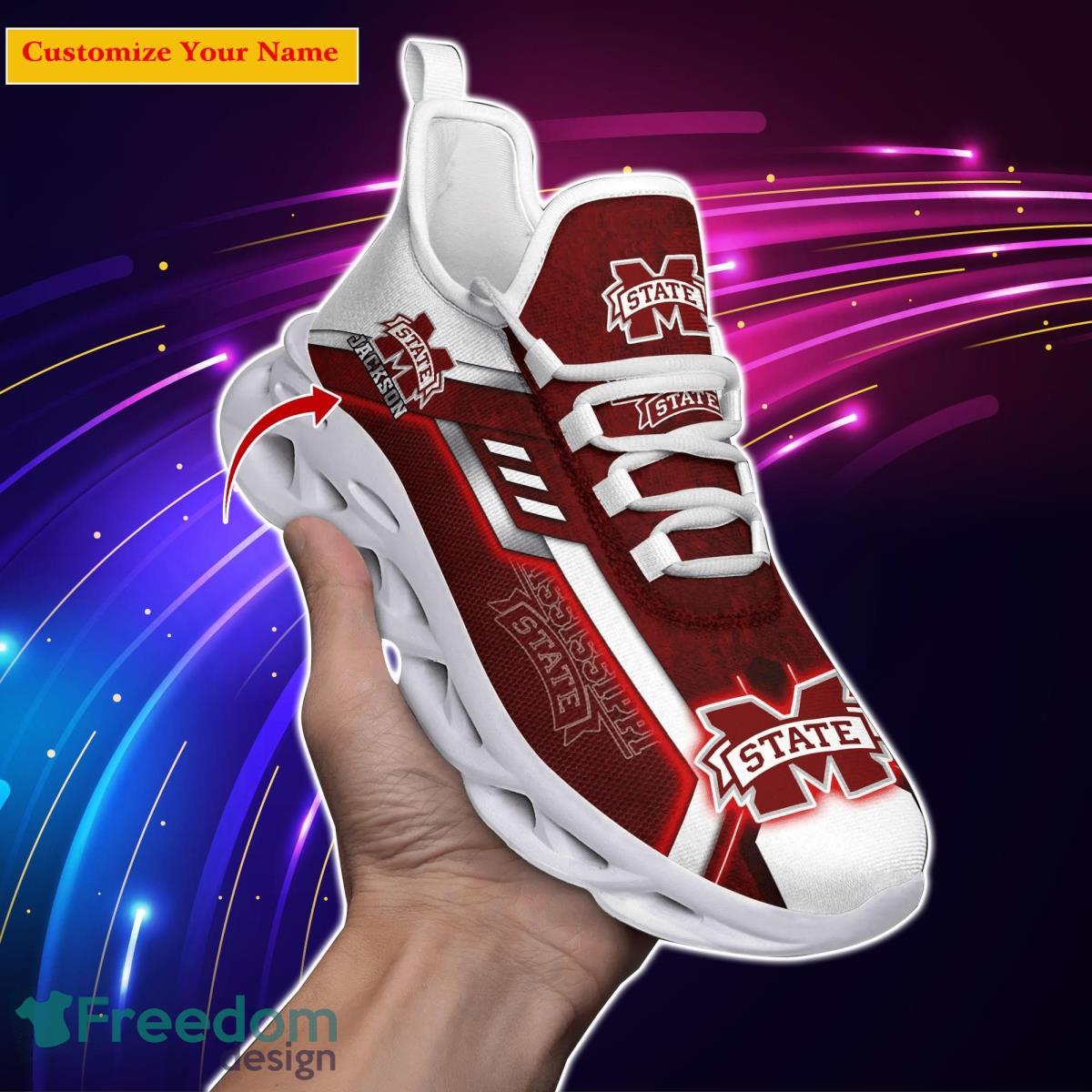 Mississippi State Bulldogs NCAA1 Custom Name Max Soul Shoes Impressive Gift For Men Women Fans Product Photo 1