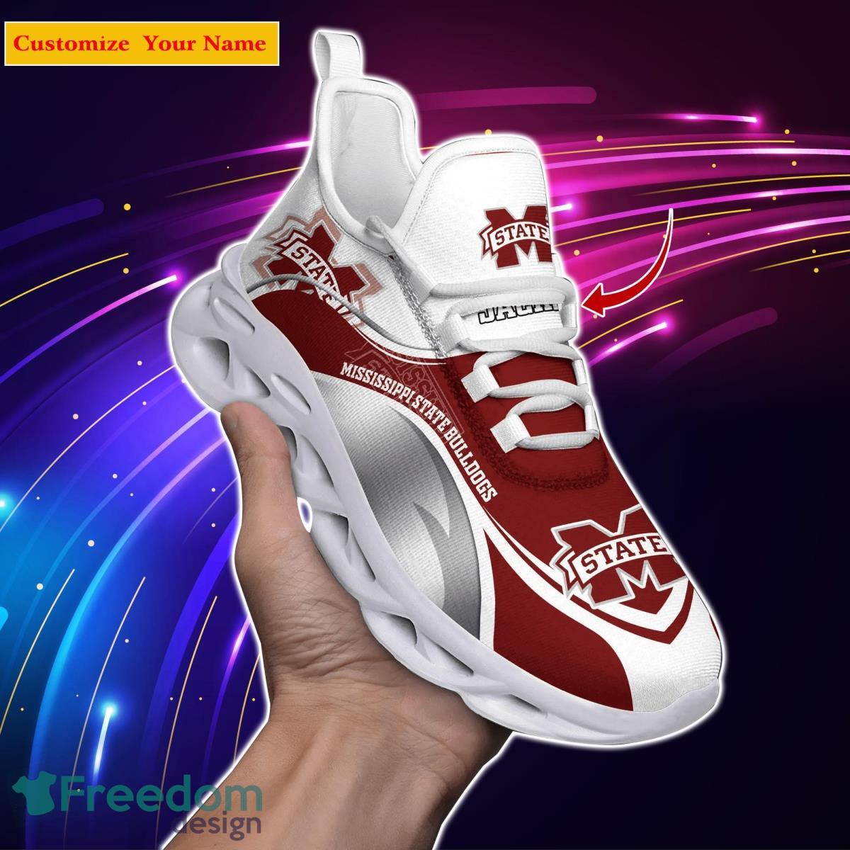 Mississippi State Bulldogs NCAA1 Custom Name Max Soul Shoes Unique Gift For Men Women Fans Product Photo 1