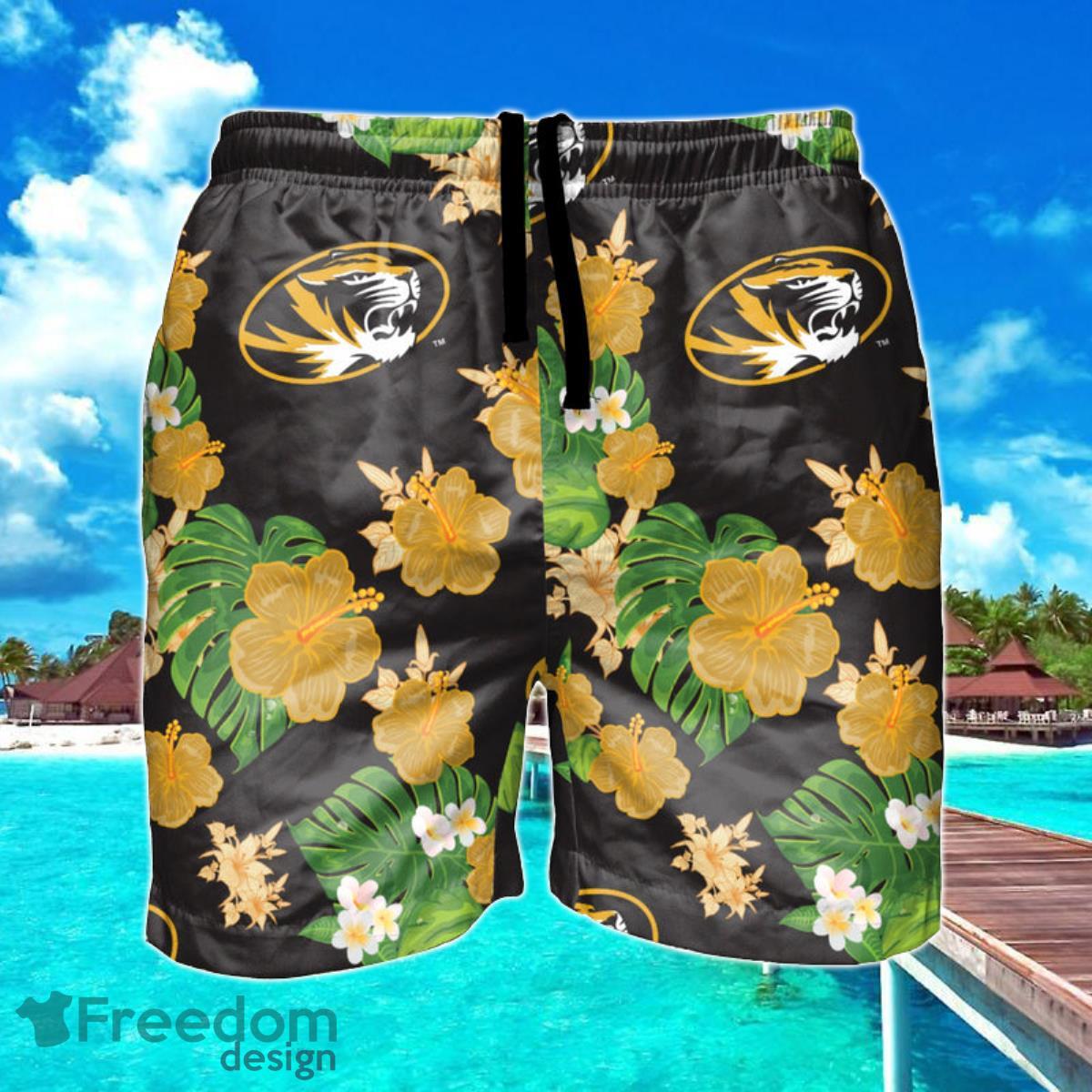 Missouri Tigers NCAA Floral Hawaiian Shorts For Summer Beach Product Photo 1