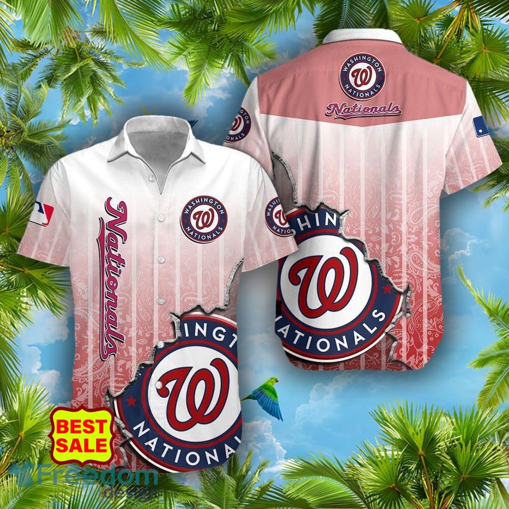 MLB Summer Aloha Washington Nationals Logo Hawaiian Shirt For Fans -  Freedomdesign