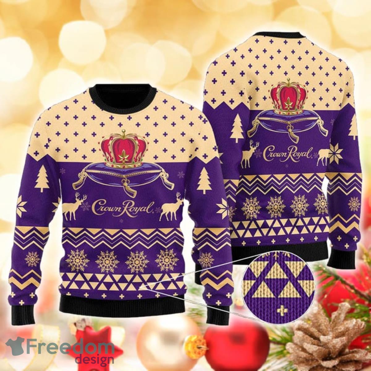 Modern Crown Royal 3D Sweater Ugly Christmas Sweater For Men Women Product Photo 1