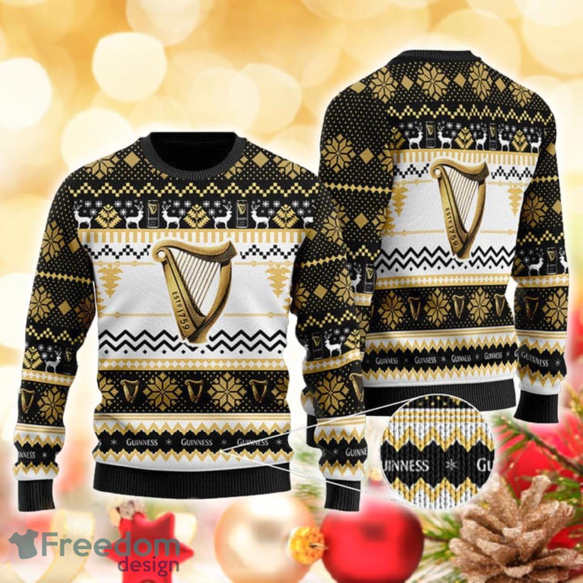 Modern Guinness 3D Sweater Ugly Christmas Sweater For Men Women Product Photo 1