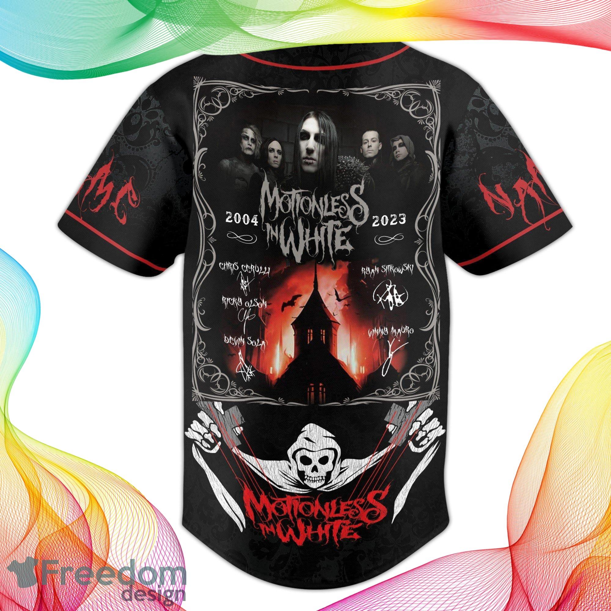 Motionless In White The Dark Horizon Tour 2023 Baseball Jersey Shirt Custom Number And Name image Motionless In White The Dark Horizon Tour 2023 Baseball Jersey Shirt Custom Number And Name - Motionless In White The Dark Horizon Tour 2023 Personalized Baseball Jersey_3