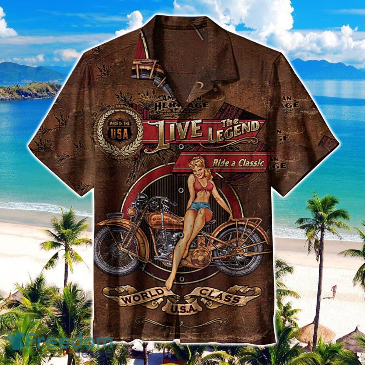 Motorcycle Hawaiian Shirt, Live The Legend Hawaiian Gift Product Photo 1