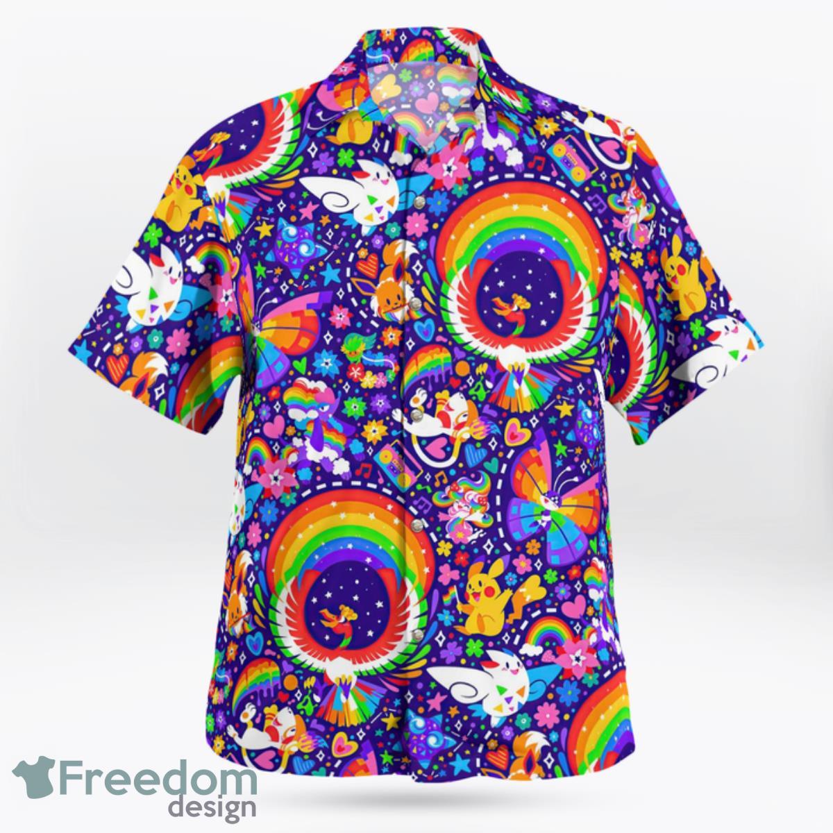 Multicolor Pokemon Hawaiian Shirt And Short For Fans Product Photo 2