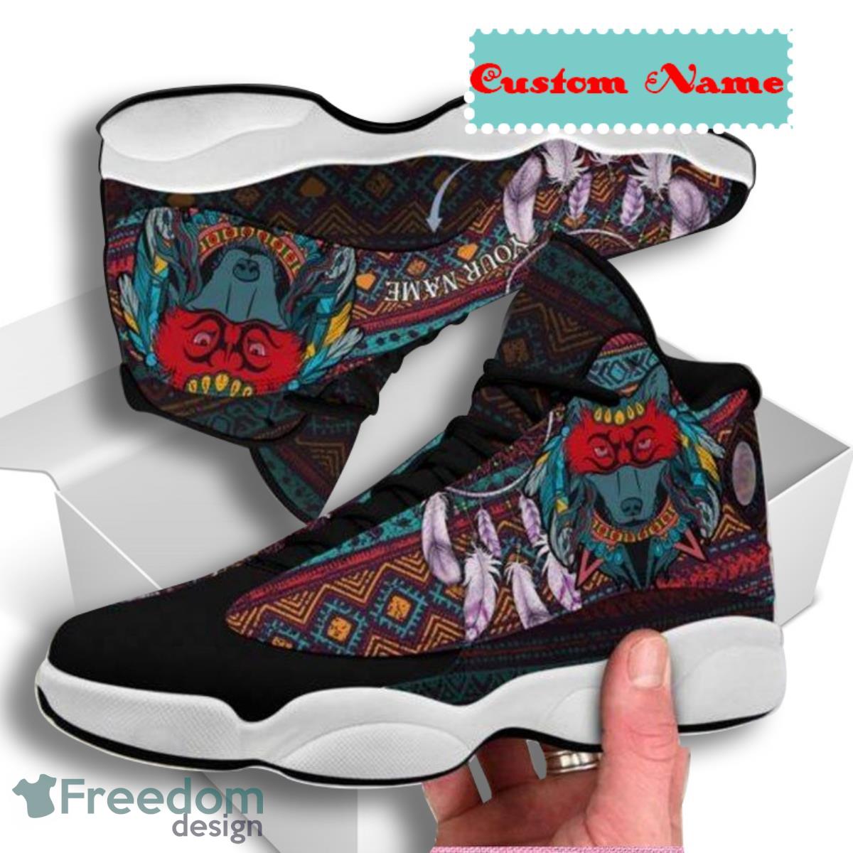 Native Wolf Air Jordan 13 Custom Name Sneakers Best Gift For Men And Women Product Photo 1