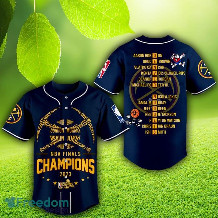 NBA Finals Champions Denver Nuggets Murray Jokic Porter Jr White Design Baseball  Jersey - Growkoc