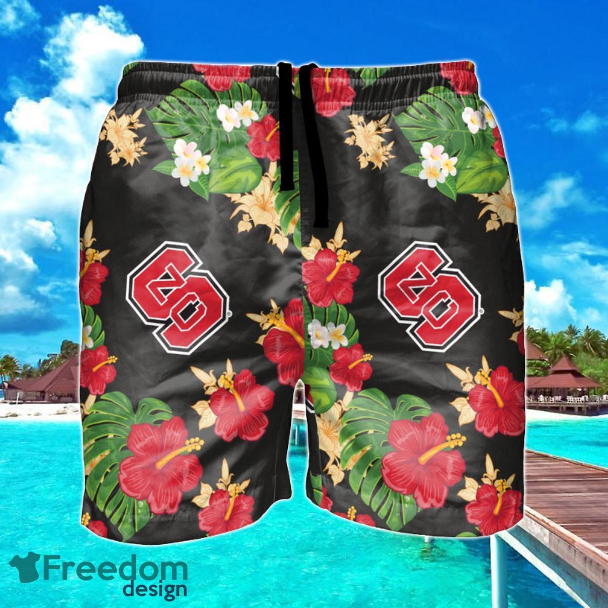 NC State Wolfpack NCAA Floral Hawaiian Shorts For Summer Beach Product Photo 1