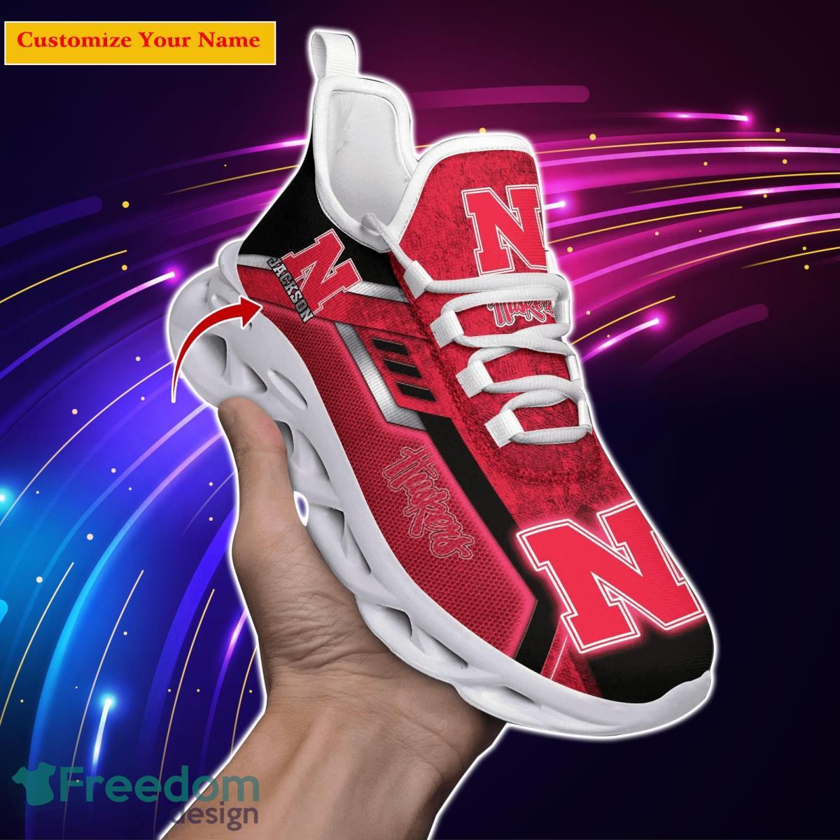 Nebraska Cornhuskers NCAA2 Custom Name Max Soul Shoes Impressive Gift For Men Women Fans Product Photo 1