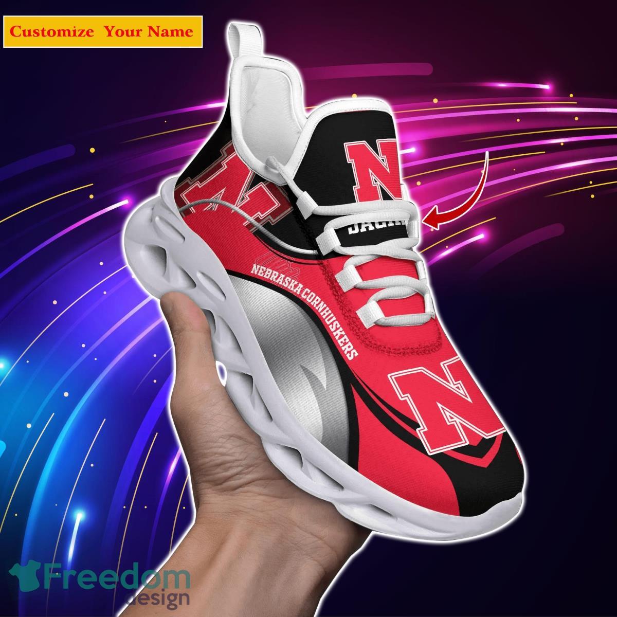 Nebraska Cornhuskers NCAA2 Custom Name Max Soul Shoes Unique Gift For Men Women Fans Product Photo 1