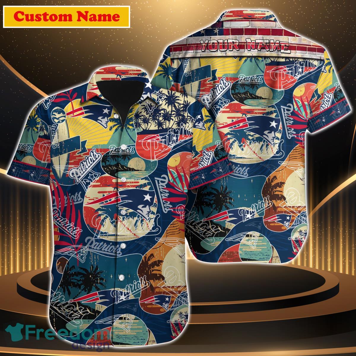 New England Patriots NFL Custom Name Hawaiian Shirt For Men Women Best Gift  For Fans - Freedomdesign