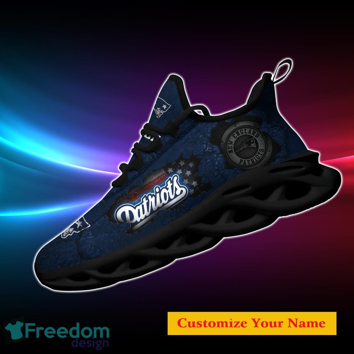 NFL Team New England Patriots Personalized Name Max Soul Men And Women Gift  Sneakers Shoes - Banantees