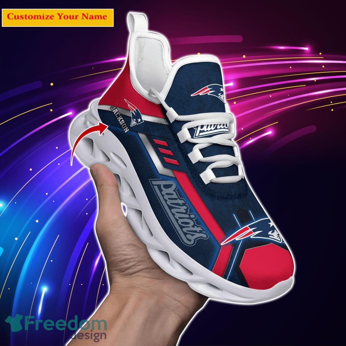 New England Patriots NFL Custom Name Max Soul Shoes Impressive Gift For Men Women Fans Product Photo 1