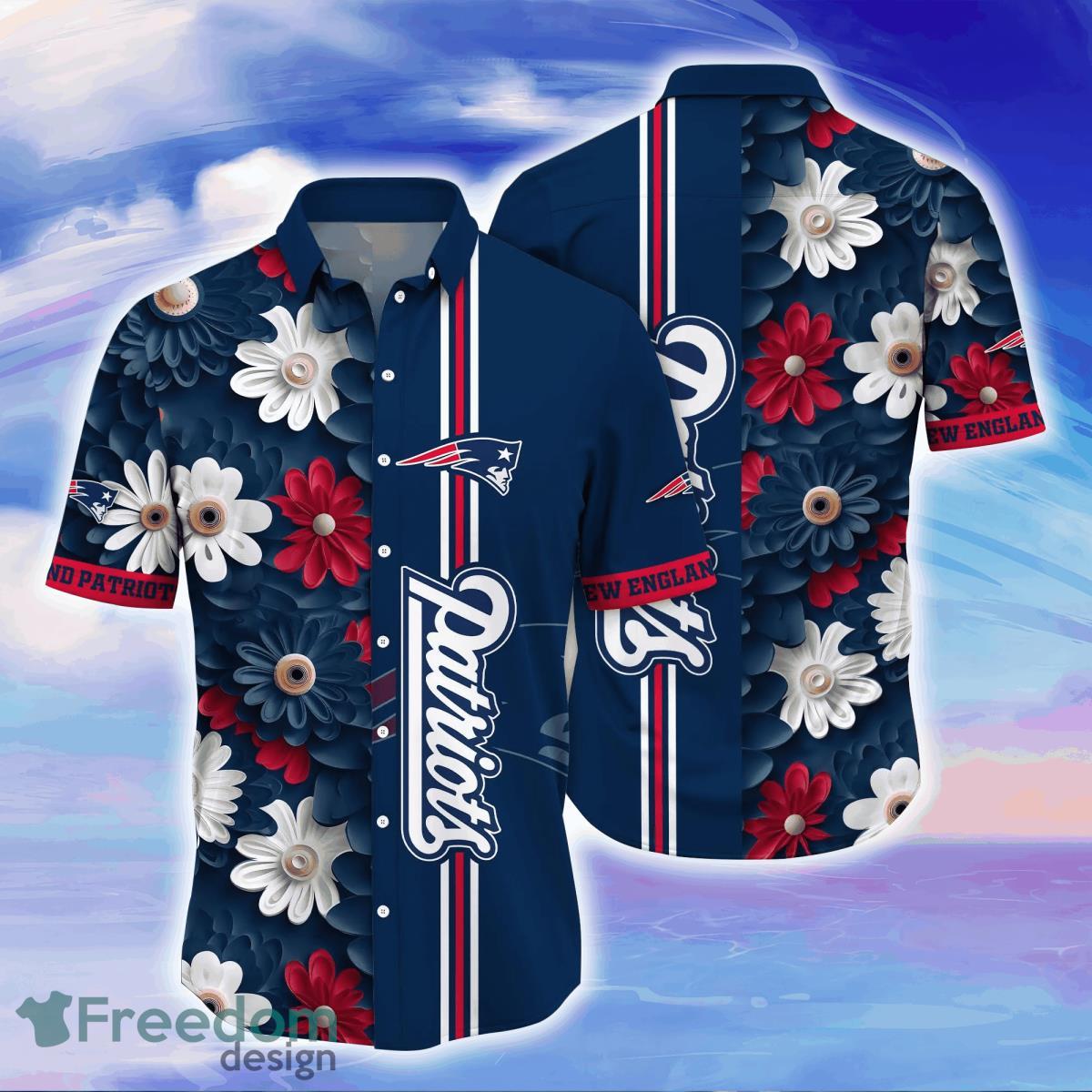 New England Patriots NFL Flower Hawaiian Shirt For Men Women Gift For Fans  - Freedomdesign