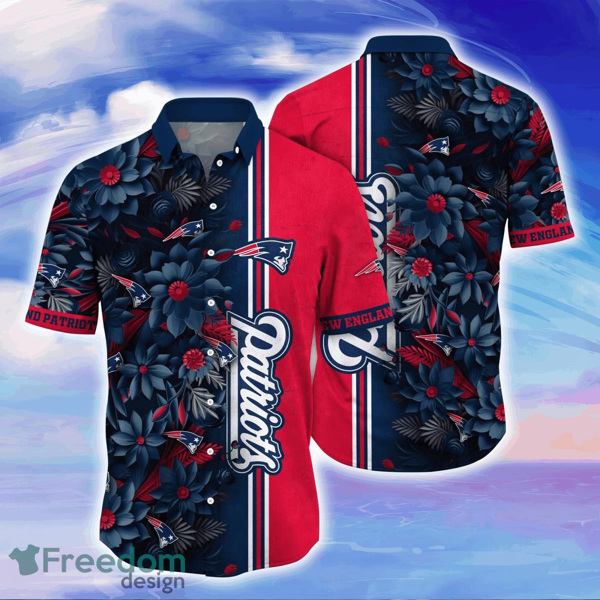 Funny Personalized New England Patriots Hawaiian Shirt, NFL Flower