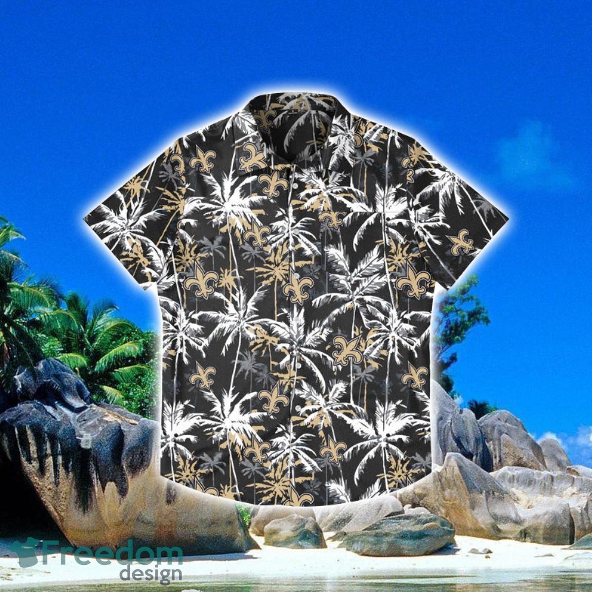 New Orleans Saints NFL Black Floral Hawaiian Shirt Special Gift For Fans Product Photo 1