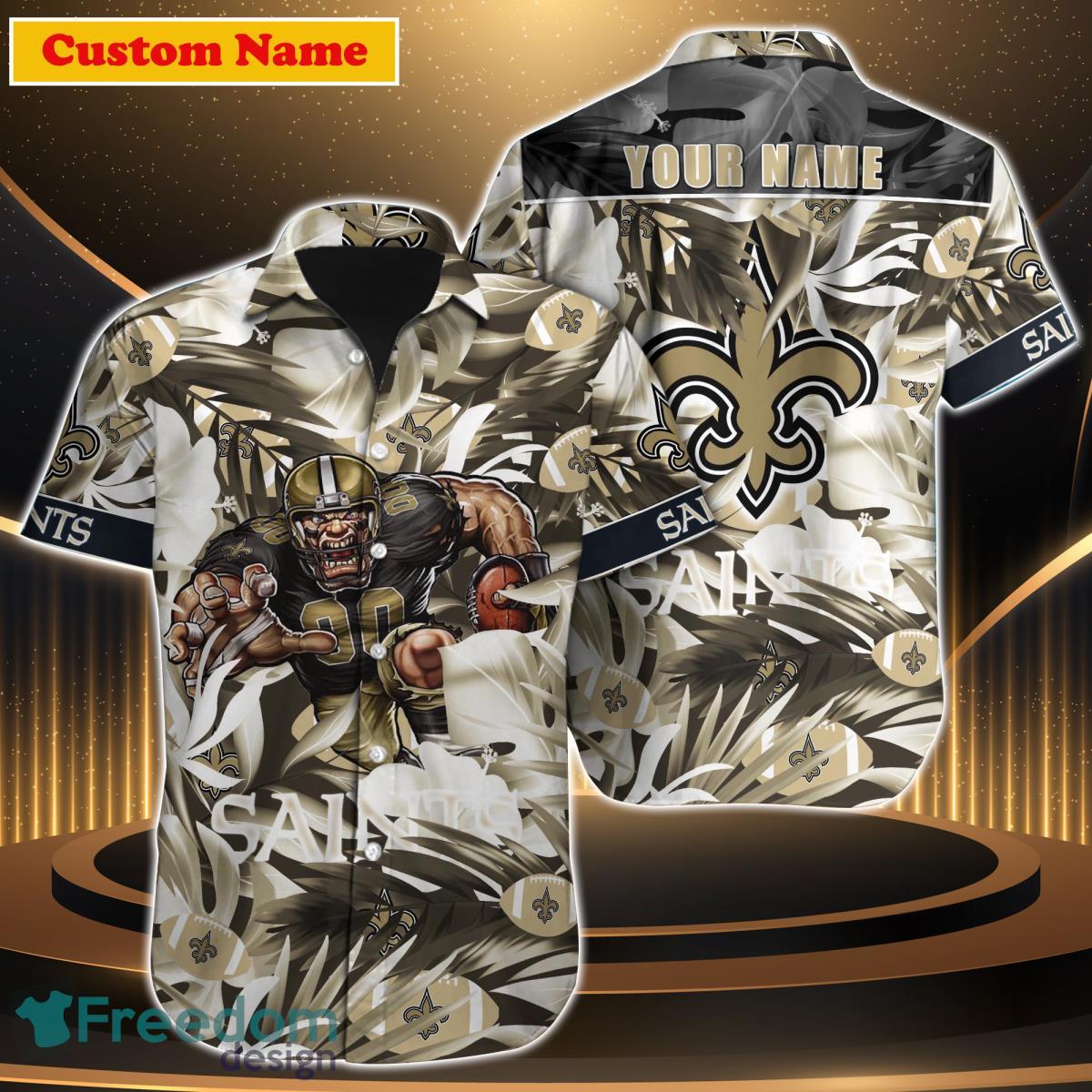 New Orleans Saints NFL Custom Name Hawaiian Shirt Style Gift For Men Women  Fans - Freedomdesign