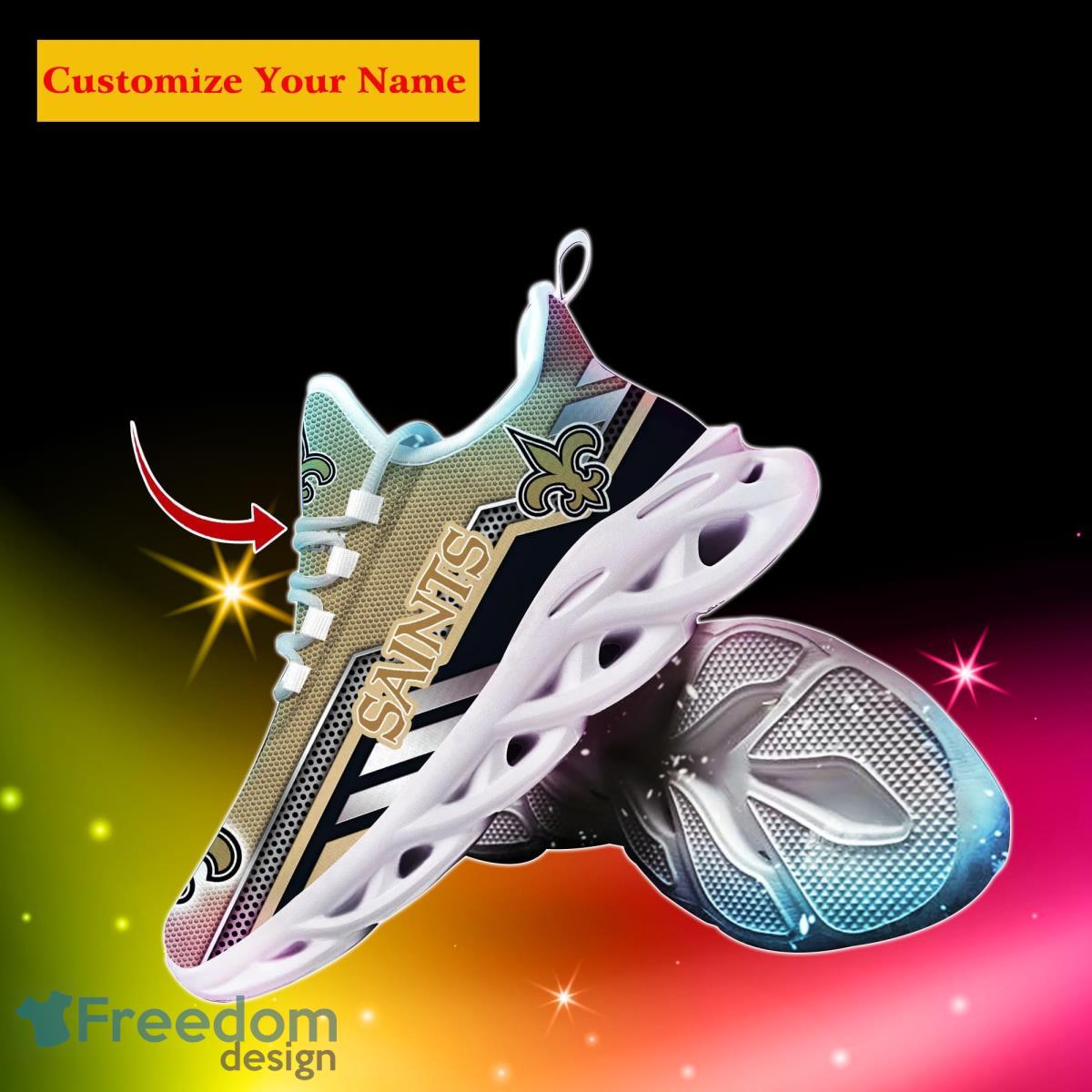 New Orleans Saints NFL Custom Name Max Soul Shoes Bet Gift For Men Women Fans Product Photo 2