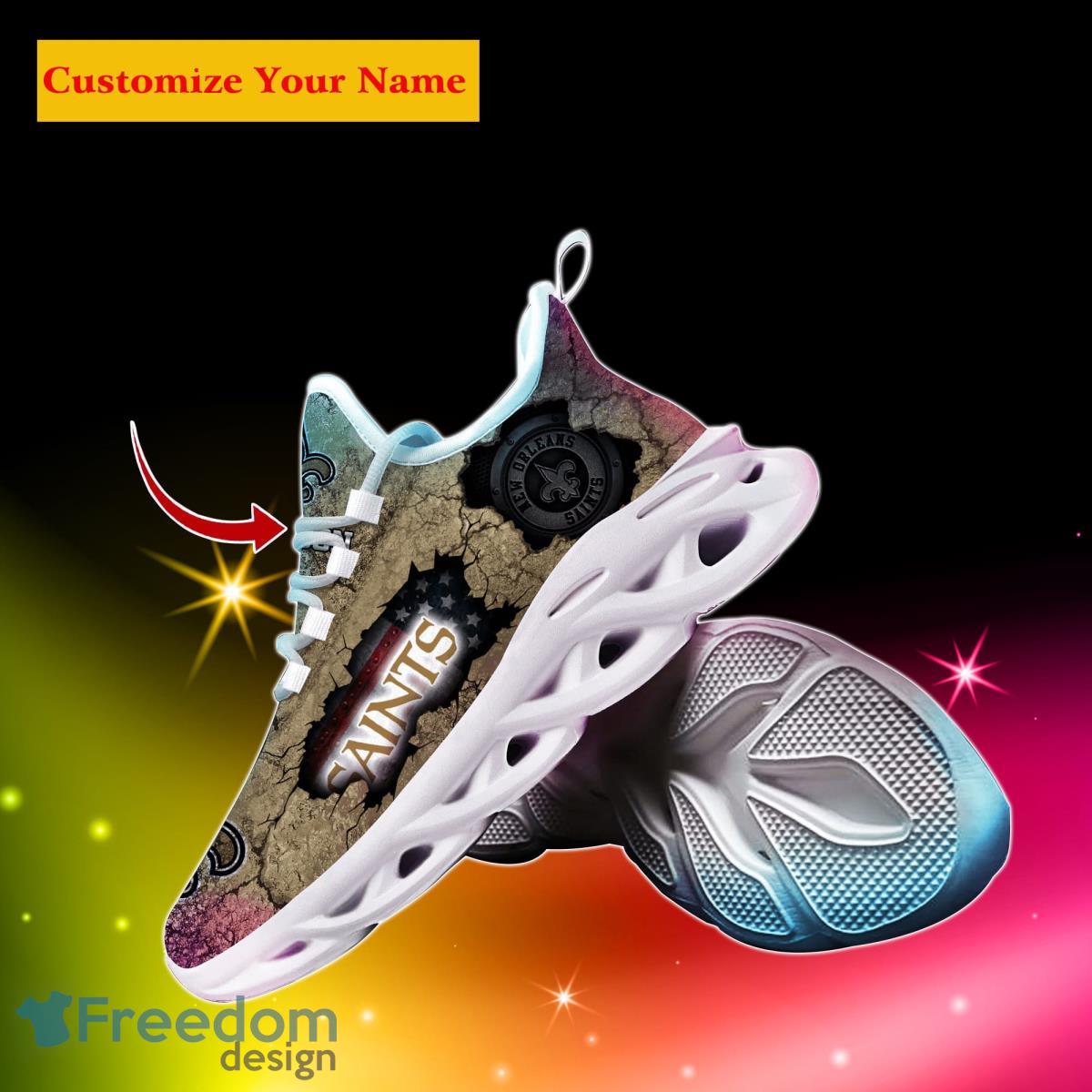 New Orleans Saints NFL Custom Name Max Soul Shoes Great Gift For Men Women Fans Product Photo 2