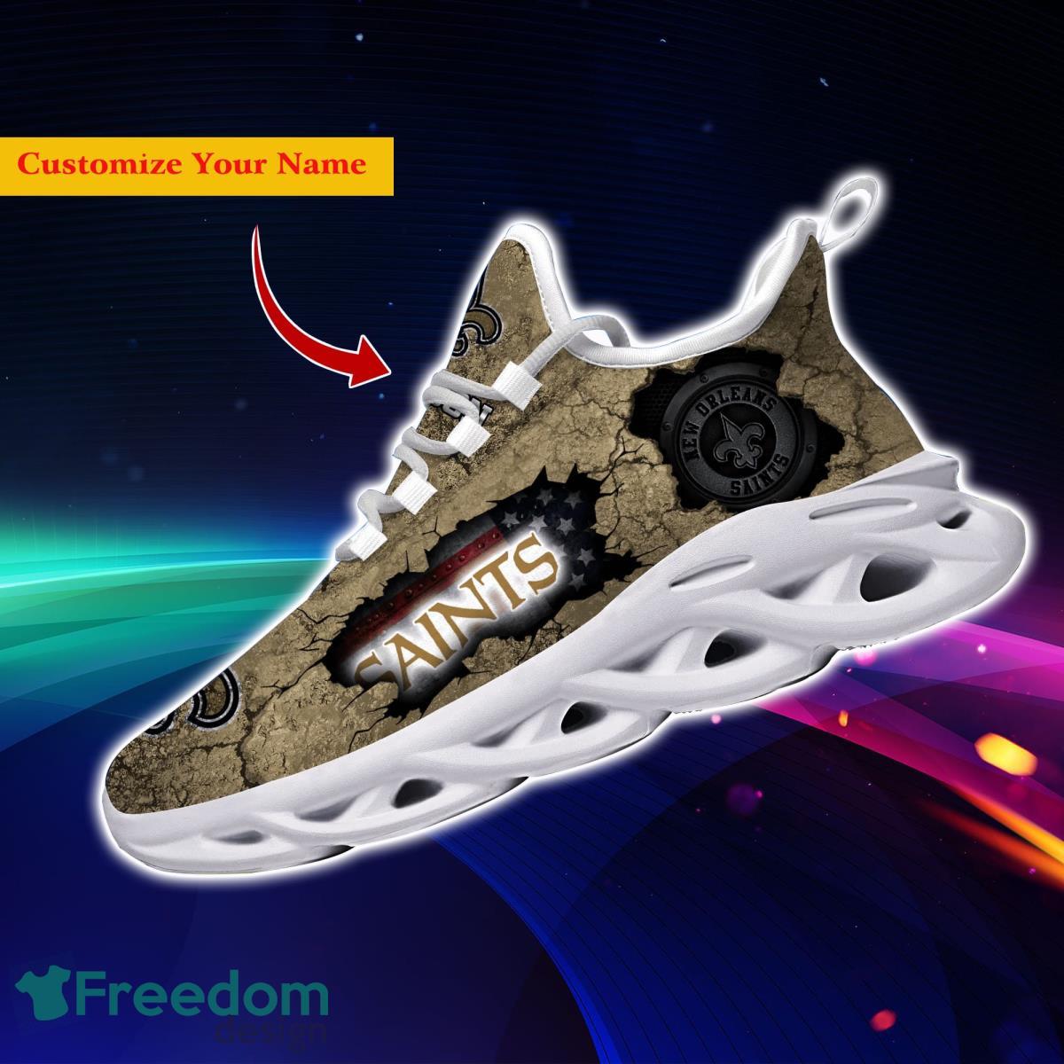 New Orleans Saints Custom Name Max Soul Sneakers Style 6 - Freedomdesign