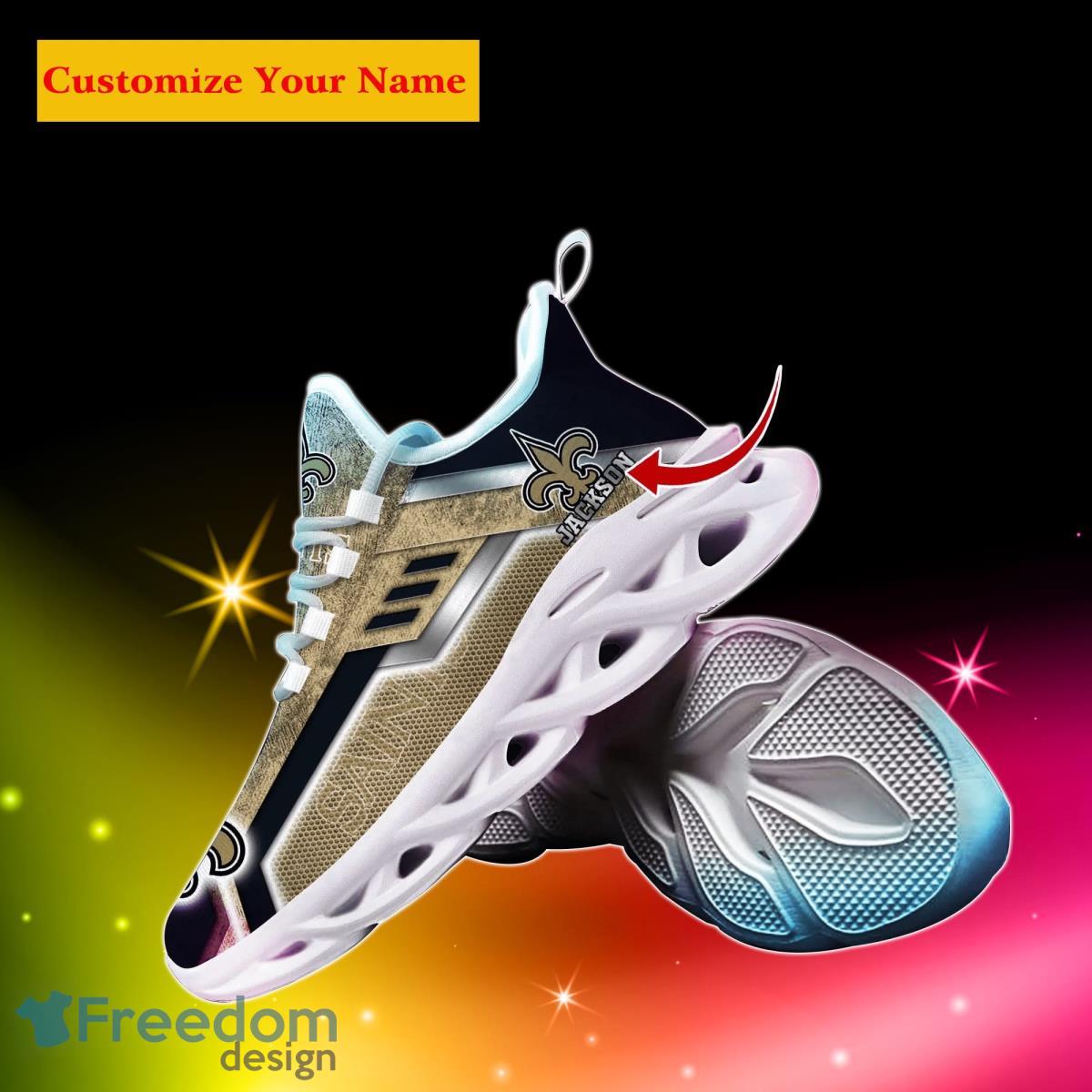 New Orleans Saints NFL Custom Name Max Soul Shoes Impressive Gift For Men Women Fans Product Photo 2