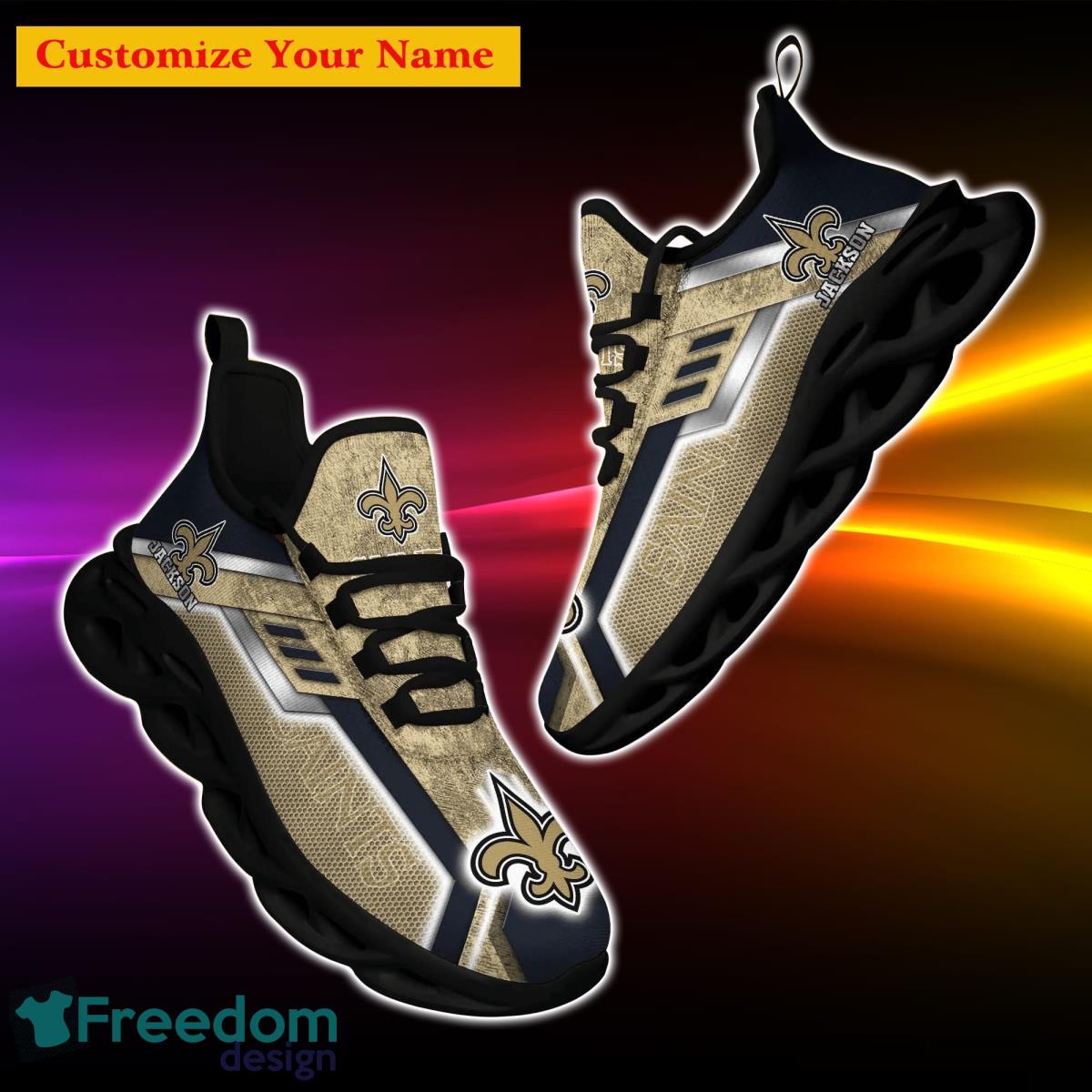 New Orleans Saints NFL Custom Name Max Soul Shoes Impressive Gift