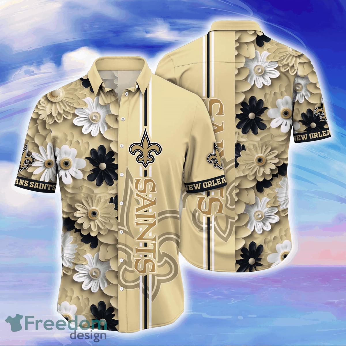 New Orleans Saints NFL Flower Hawaiian Shirt Style Gift For Men Women Fans  - Freedomdesign