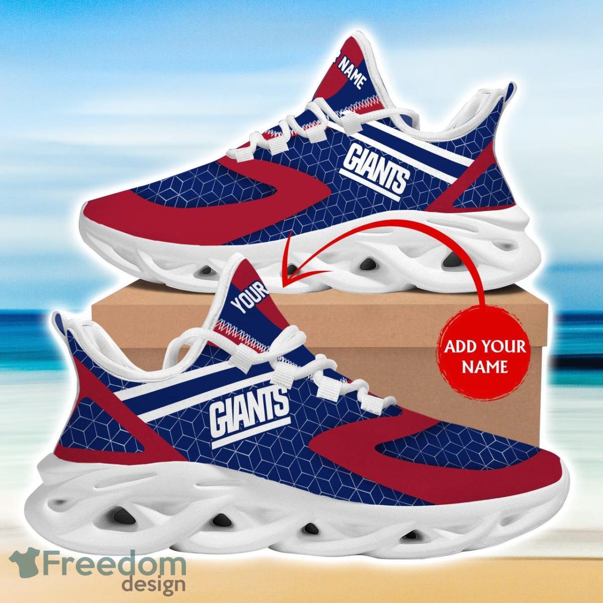 New York Giants Max Soul Sneakers Running Sport Shoes Custom Name Product Photo 1