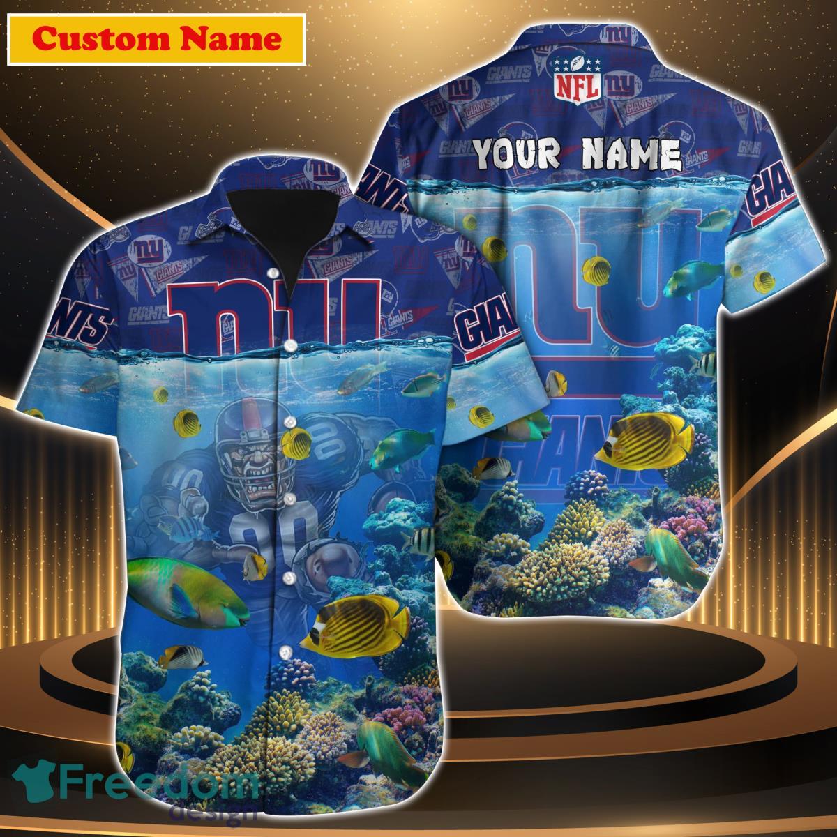 New York Giants NFL Hawaiian shirt Custom Name Summer Gift - Freedomdesign