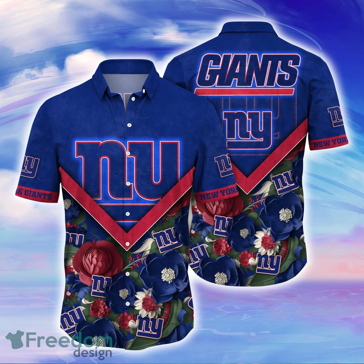 New York Giants NFL Flower Hawaiian Shirt For Men Women Style Gift For Fans  - Freedomdesign