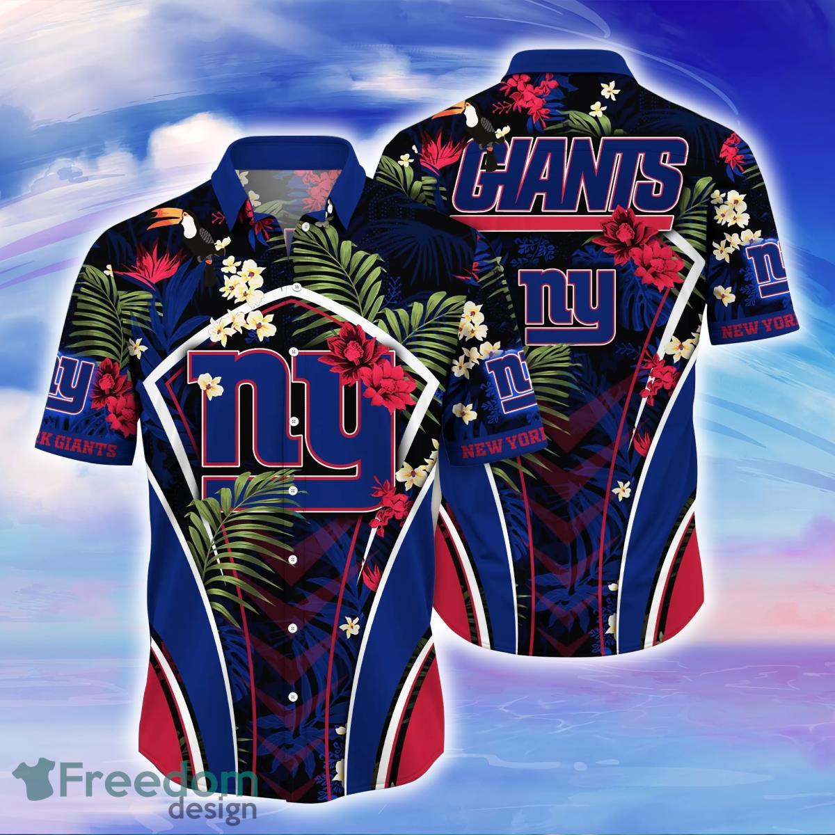 New York Giants NFL Flower Hawaiian Shirt Style Gift For Fans - YesItCustom