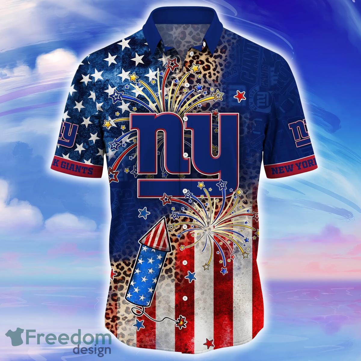 New York Giants Thematic Button-Up Funny Hawaiian Shirts - Freedomdesign