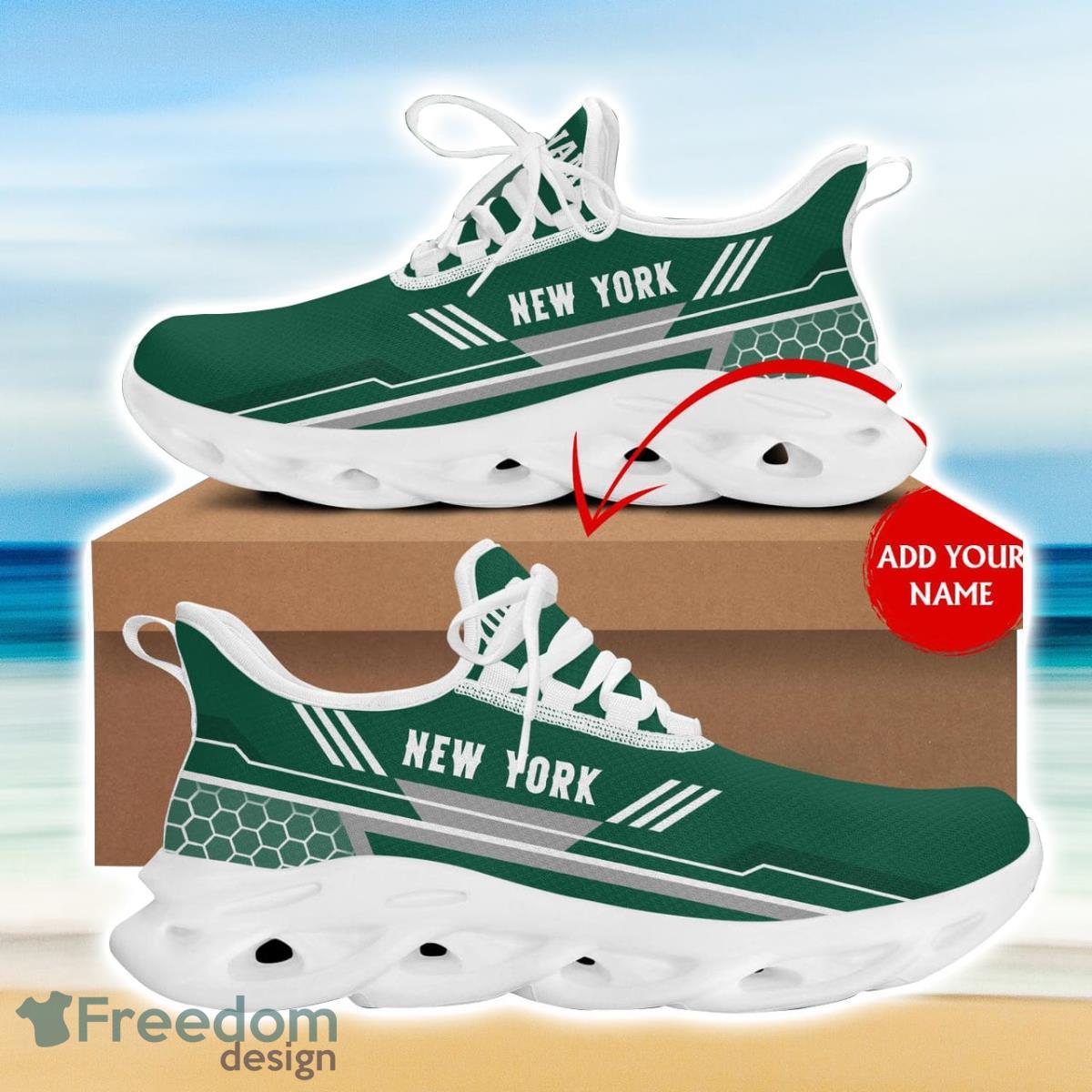 New York Green Jets Football Max Soul Sneakers Running Sport Shoes Custom Name Product Photo 1