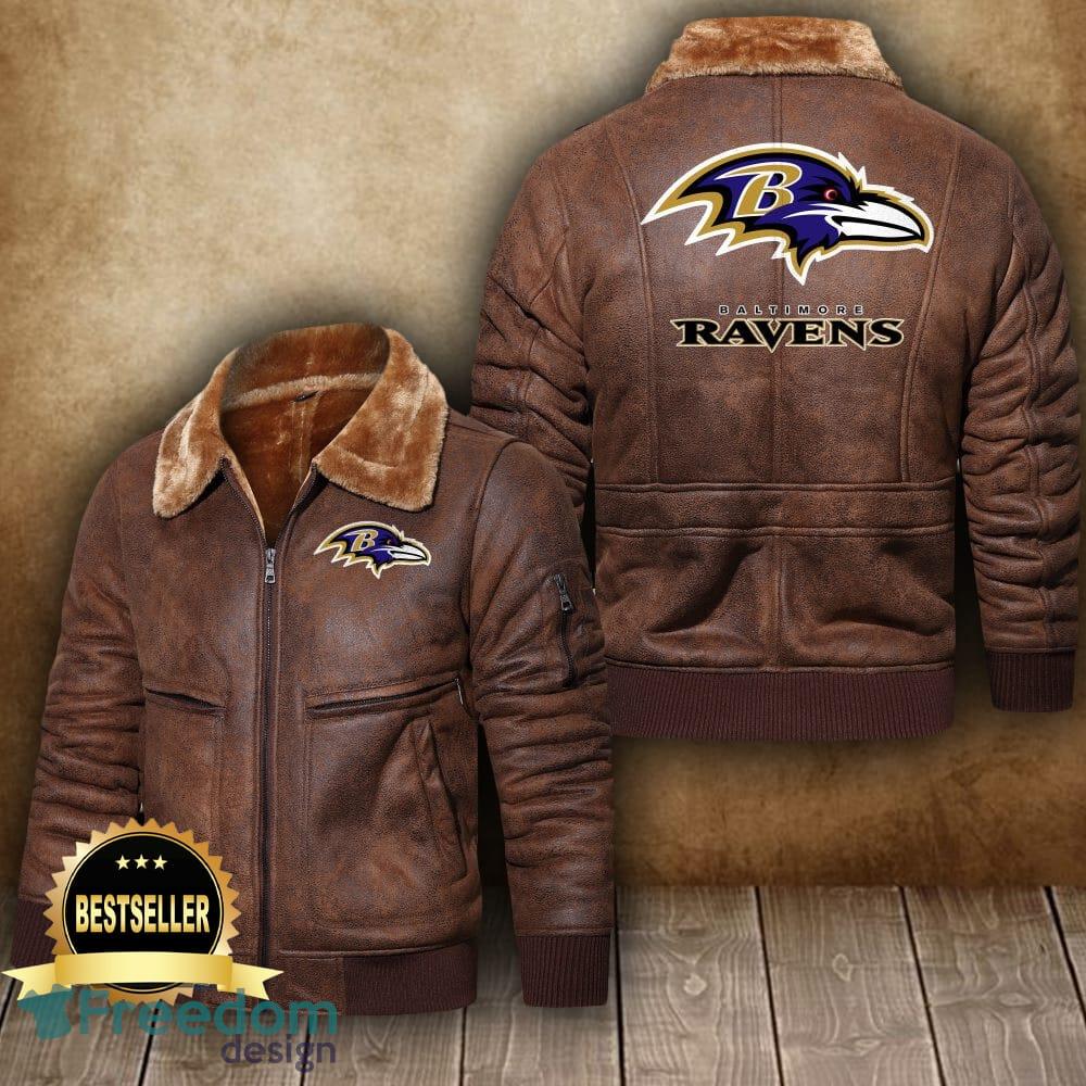 NFL Baltimore Ravens Leather Jacket Hat Men And Women For Fans Gift -  Freedomdesign