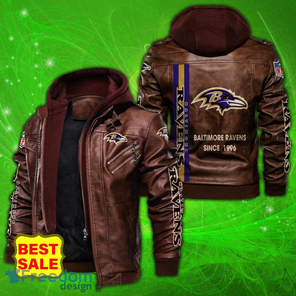 Baltimore Ravens Logo NFL Leather Jacket For Men And Women - Freedomdesign