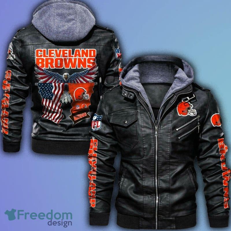 NFL Cleveland Browns Style 5 2D Leather Jacket Men And Women For Fans -  Freedomdesign