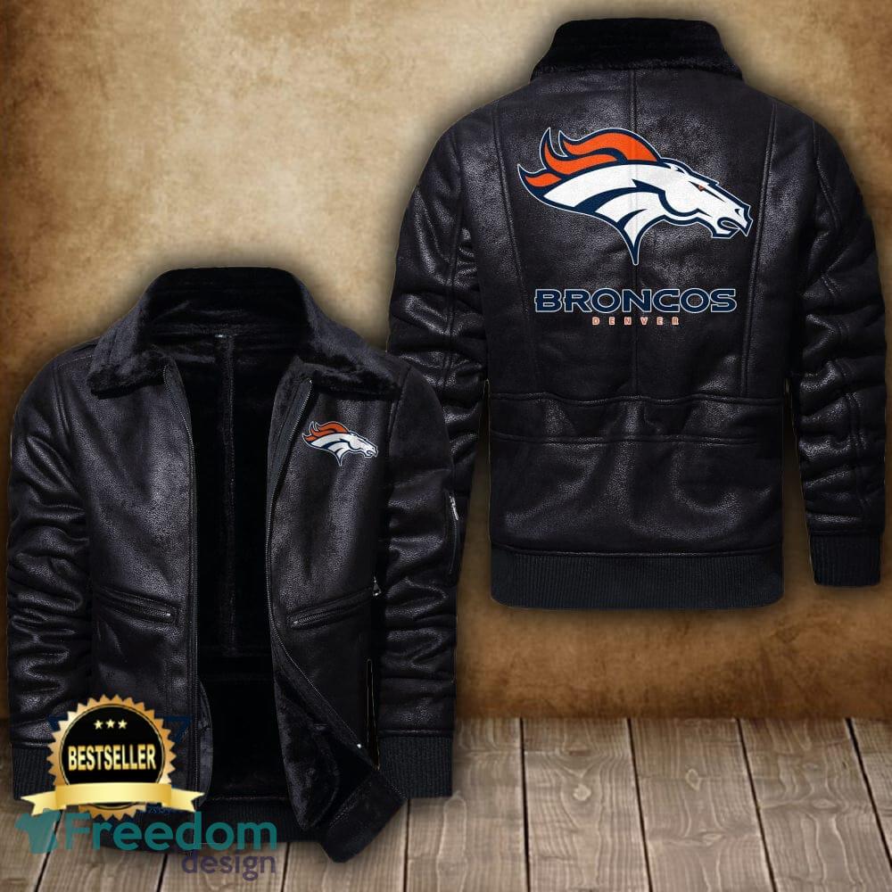 Denver Broncos Leather Jacket motorcycle fans Black For Mens - Banantees