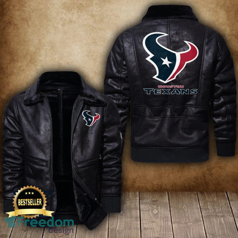 Houston Texans Logo NFL Leather Jacket For Men And Women - Freedomdesign