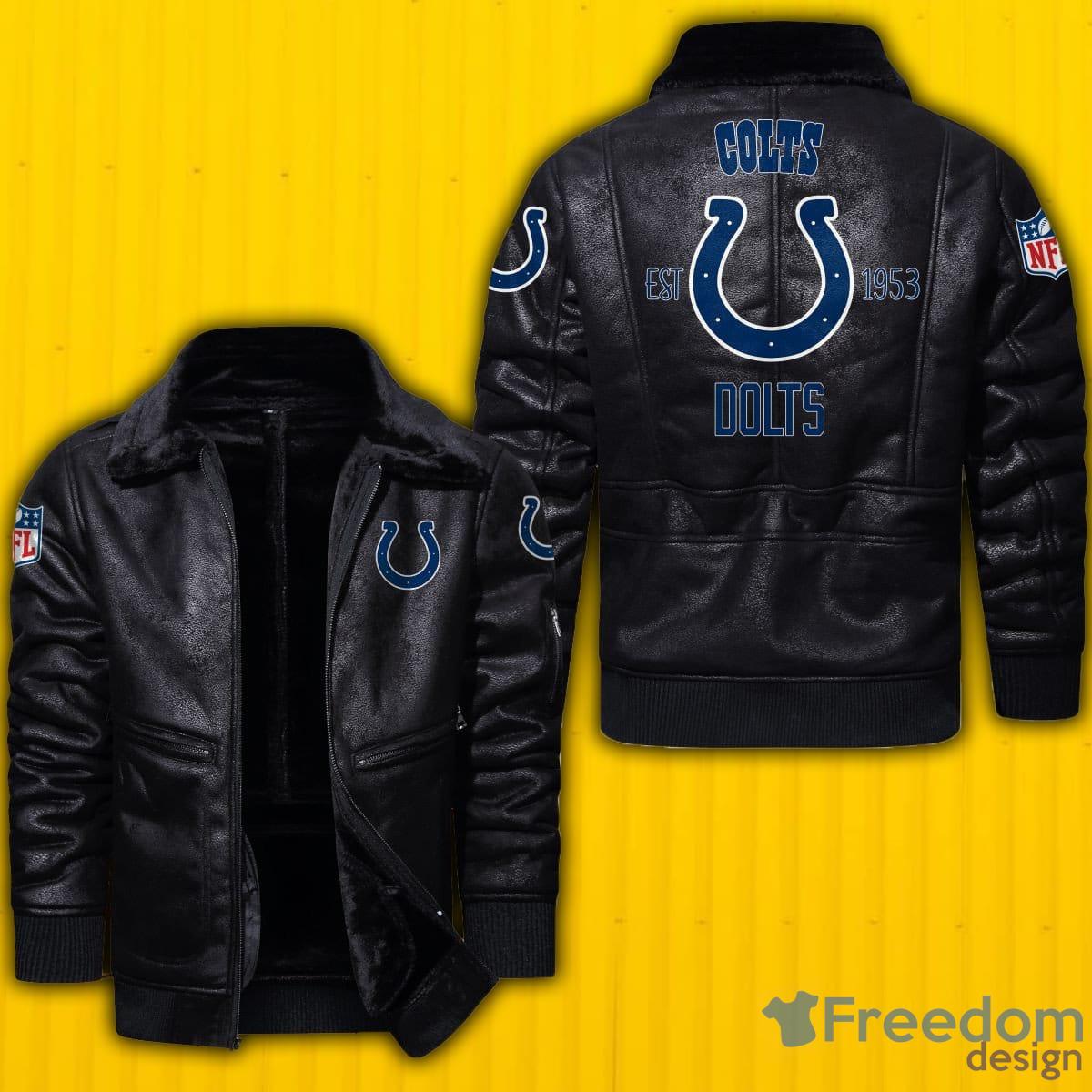 NFL Jacksonville Jaguars Leather Jacket Feather Neck Gift For Men And Women  - Freedomdesign