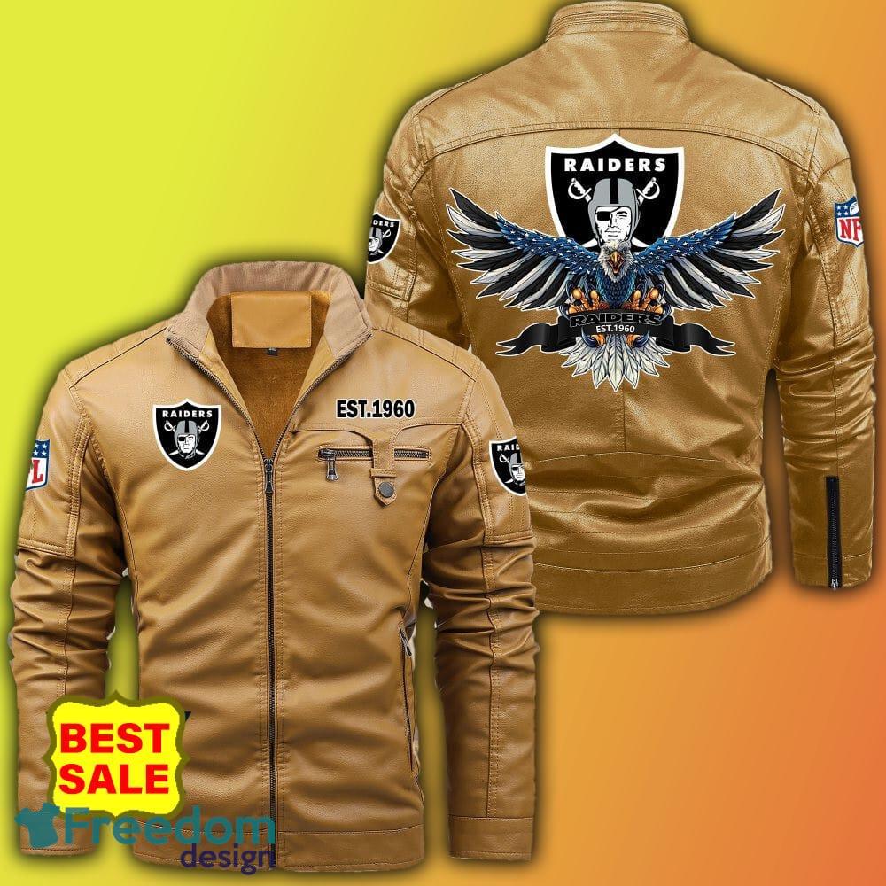 NFL Oakland Raiders Leather Jacket Hat Men And Women For Fans Gift -  Freedomdesign