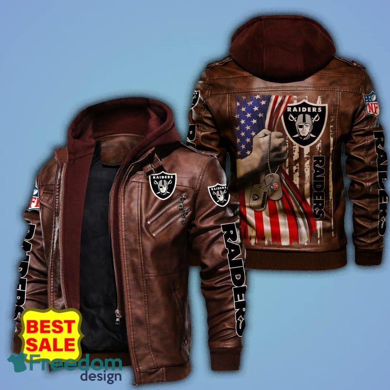 Oakland Raiders Logo NFL Leather Jacket For Men And Women - Freedomdesign