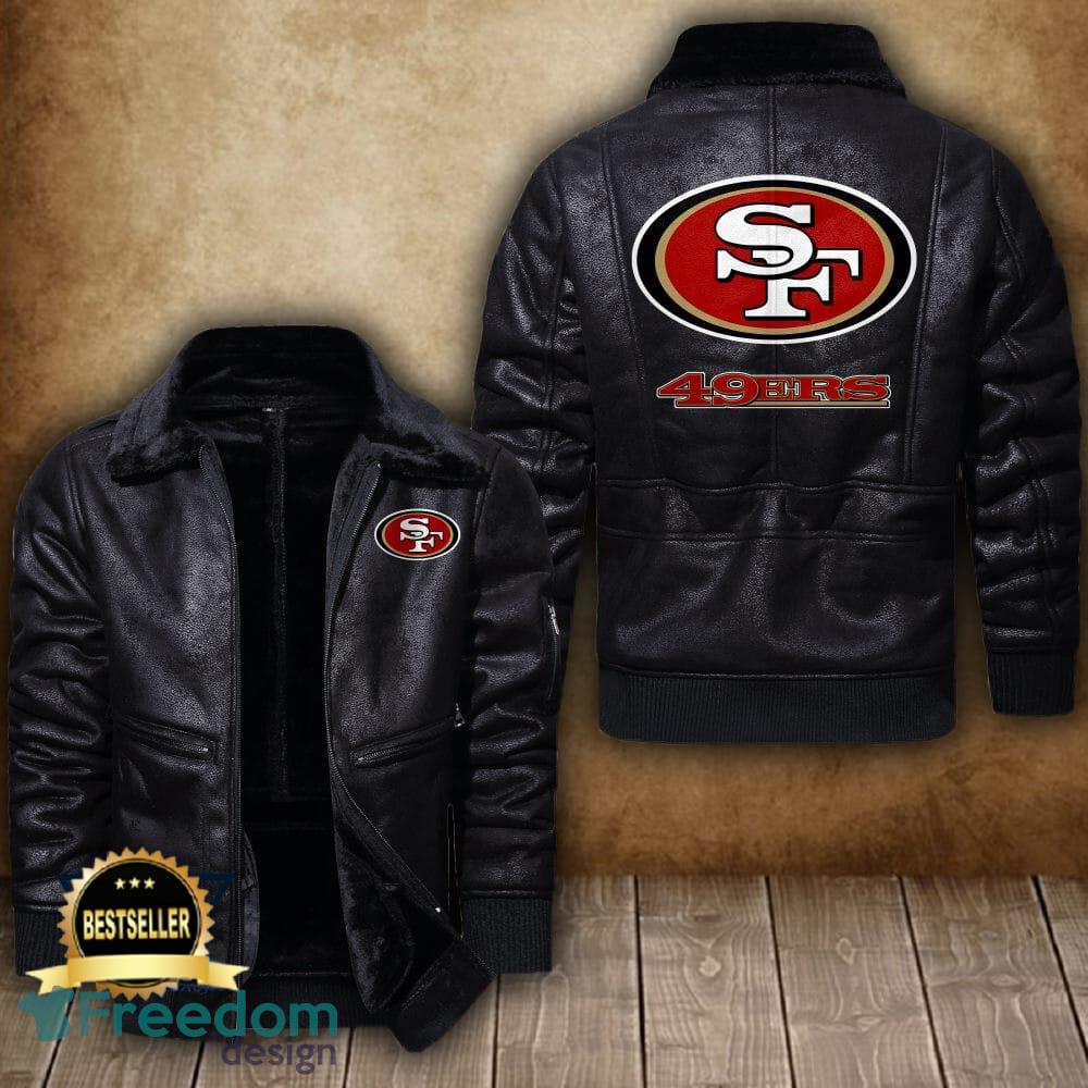 San Francisco 49ers NFL Logo Vintage Leather Jacket For Men And Women -  Freedomdesign