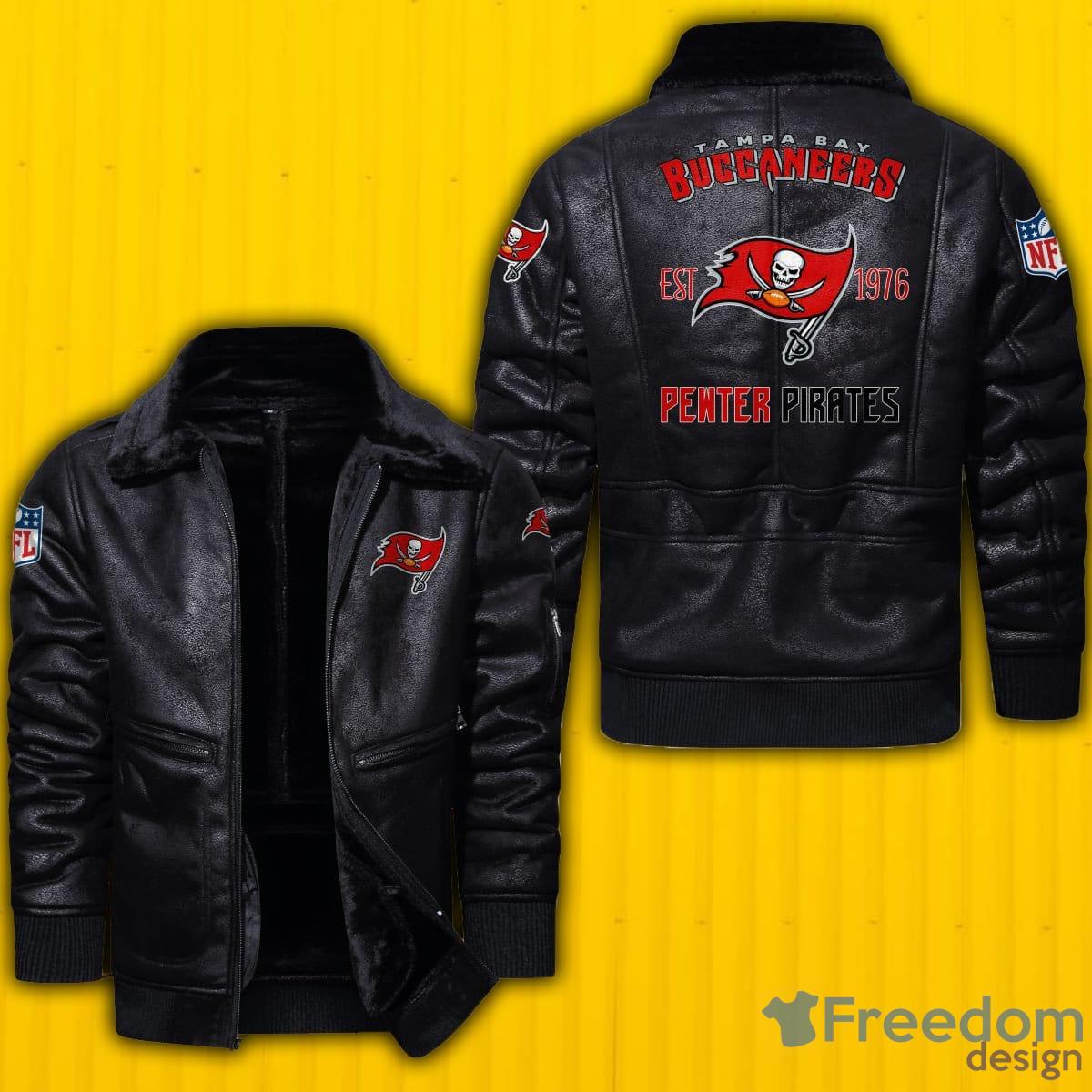 NFL Tampa Bay Buccaneers Bomber Leather Jacket - Maker of Jacket